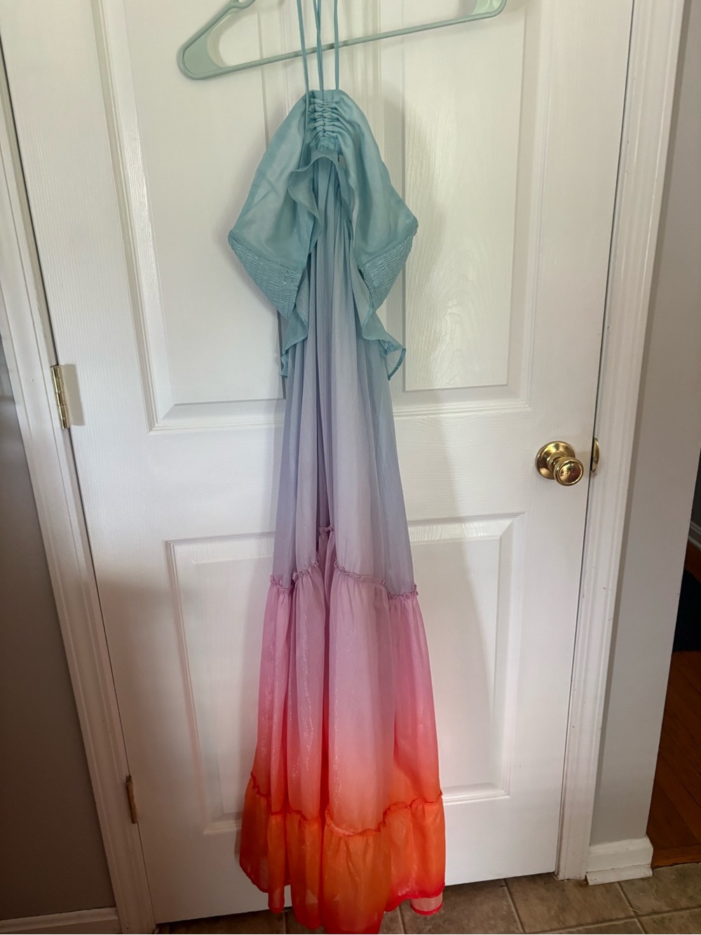 Main Strip Light Maxi Dress Ruffled - Picture 3 of 5